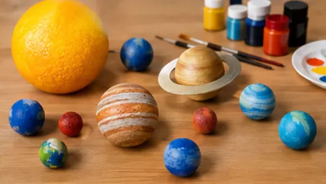 Pintando las bolas de poliestireno